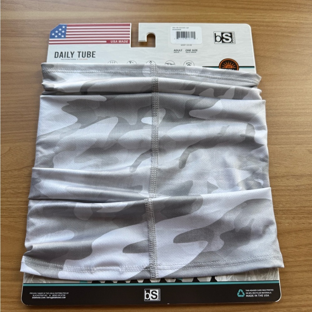 Black Strap BS Brand Dailey Neck Gaiter Tube | Gray Camo | NWT Women One Size - Picture 4 of 6